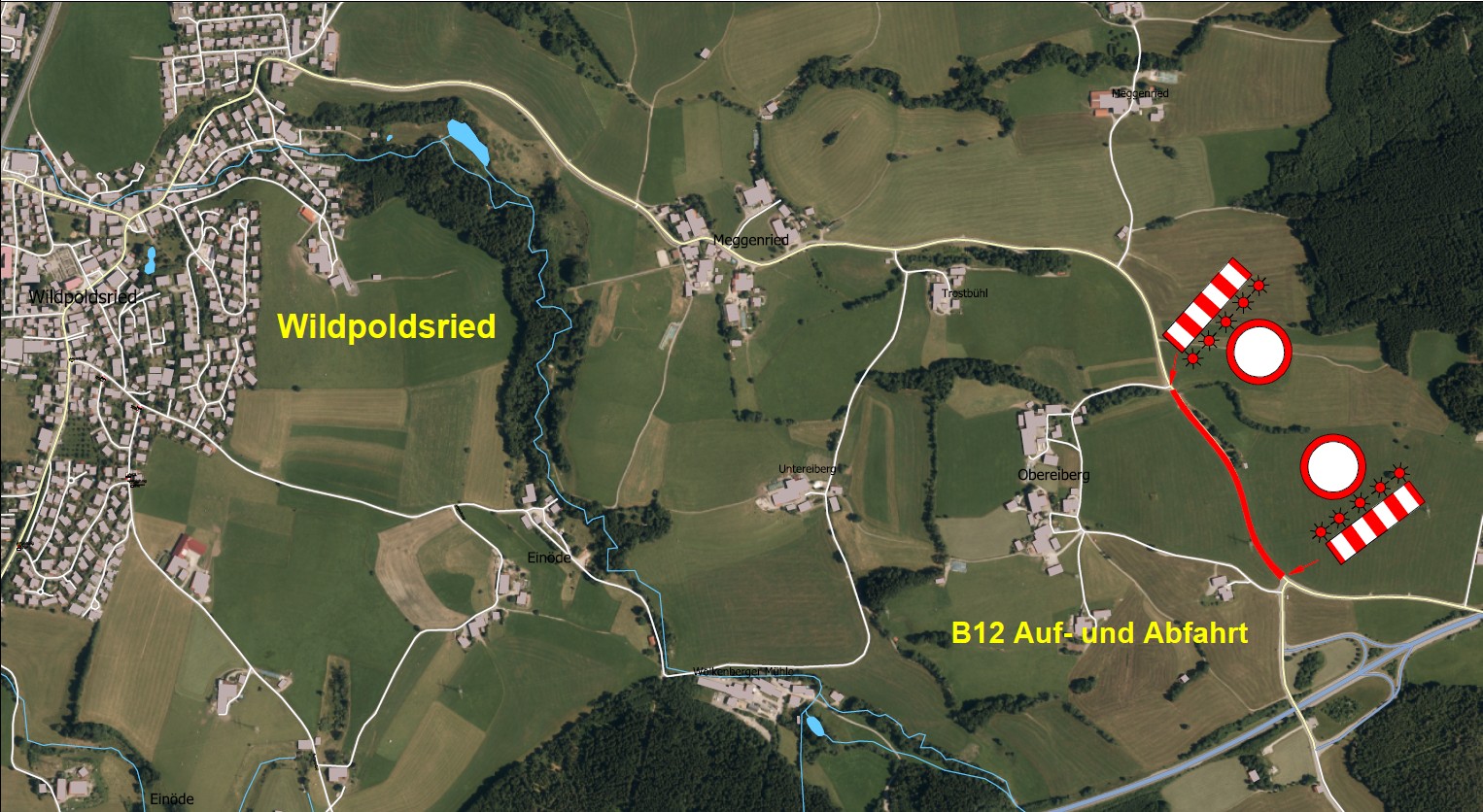 Sperrung OA 18 bei Obereiberg Sperrung OA 18 bei Obereiberg